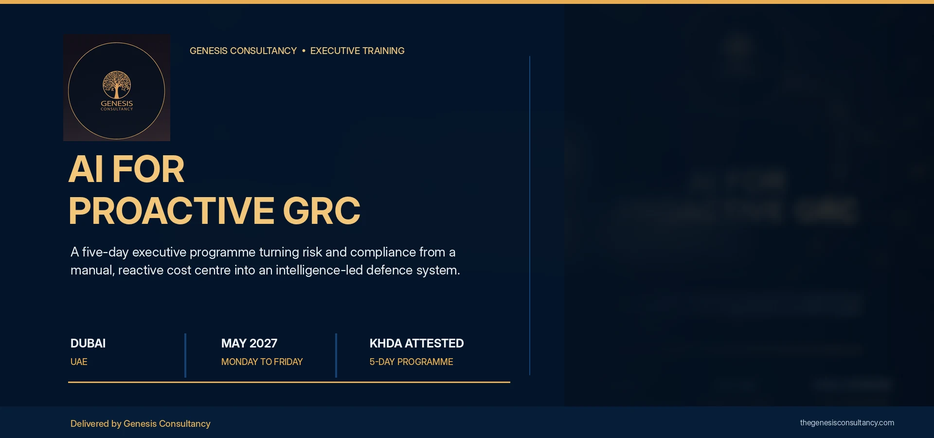 AI for Proactive GRC - Dubai, UAE, May 2027