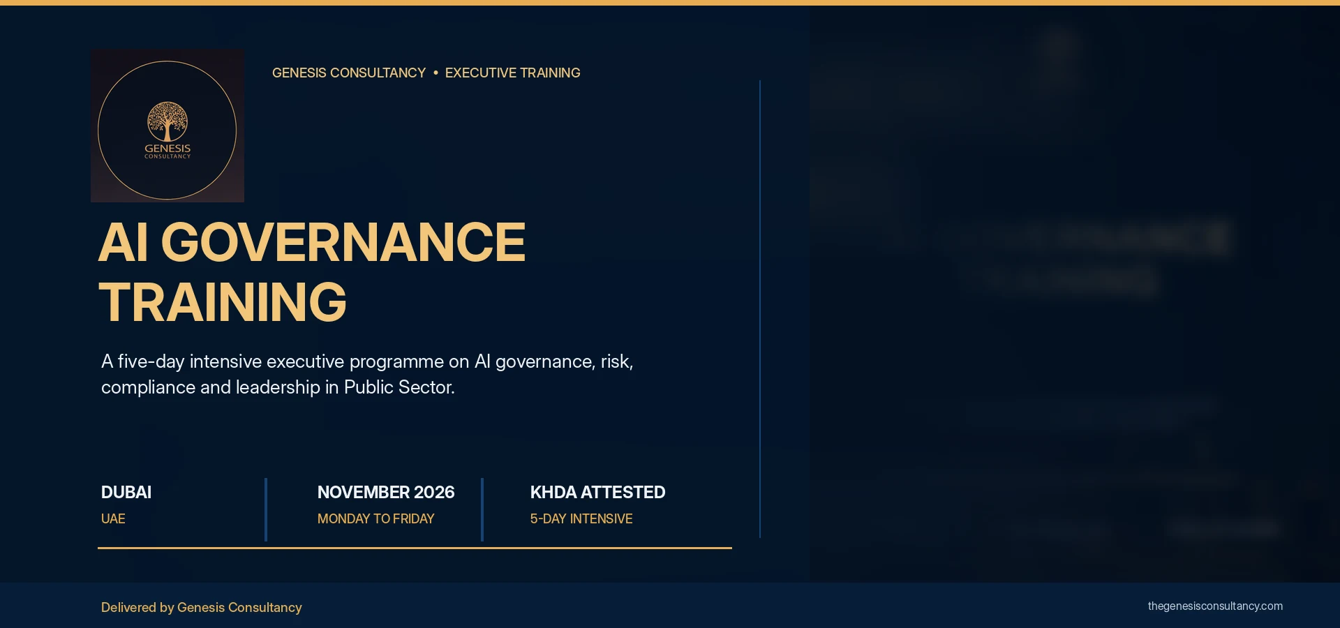 AI Governance Training - Dubai, UAE, November 2026