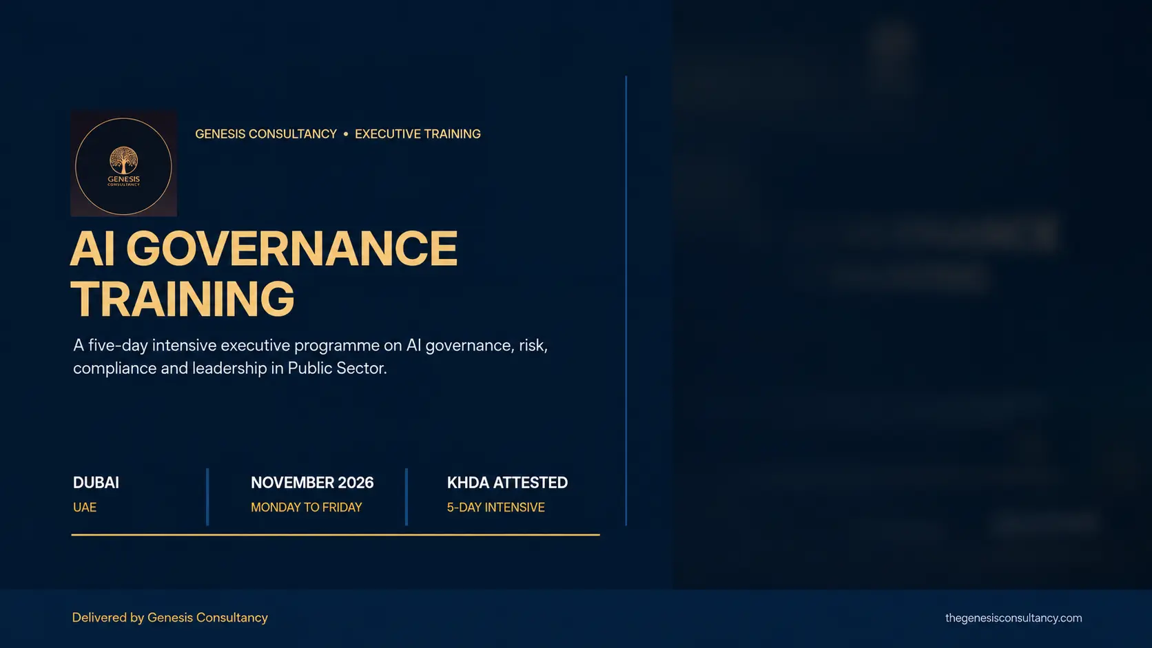 AI Governance Training - Dubai, UAE, November 2026
