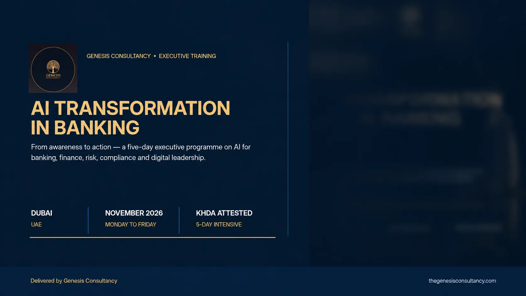 AI Transformation in Banking - Dubai, UAE, November 2026