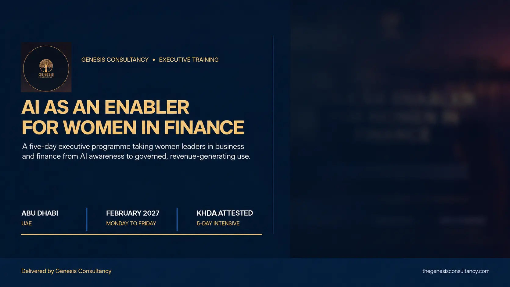 AI as an Enabler for Women in Finance - Abu Dhabi, UAE, February 2027